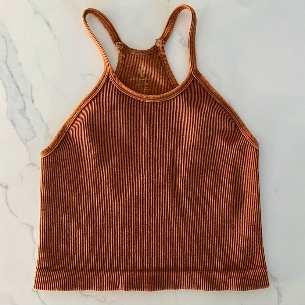 FP Movement “Happiness Runs Long Crop Tank” - toasted coconut - sz M/L